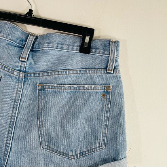 Madewell Light Wash High Rise Relaxed Denim Shorts Raw Hem 29 - Picture 6 of 11